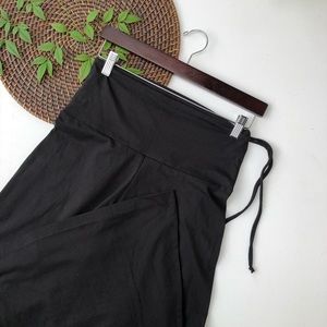 OMRA Women’s Pants Black Wide Leg Knit Drawstring Medium